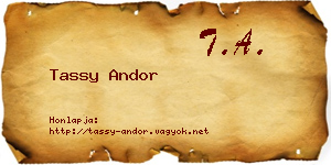 Tassy Andor névjegykártya